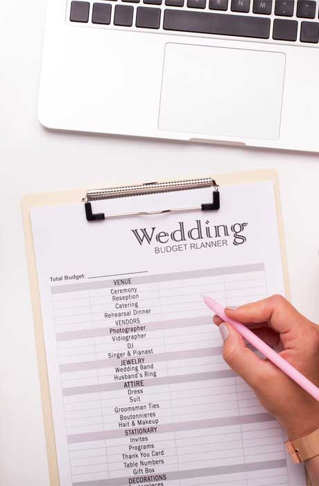 A wedding planning checklist. 